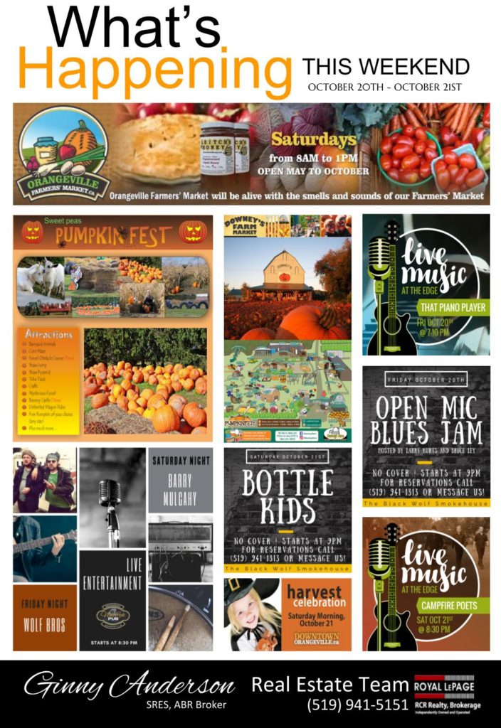 October 20th - October 21st Weekend in Orangeville and Area there is lots to do! - Orangeville